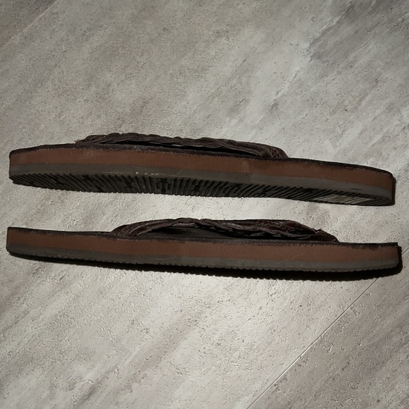 Rainbows Flirty Braidy Leather Women Sz S - 5.5-6.5 Dark Brown Flip Flops - NWOT - Picture 6 of 6